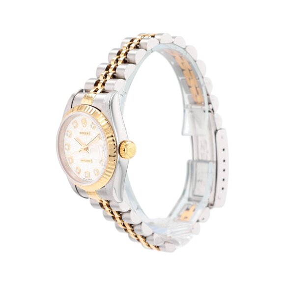 Rolex Ladies Datejust 26mm Silver Jubilee Diamond Dial Fluted Jubilee Band 69173 main image 4